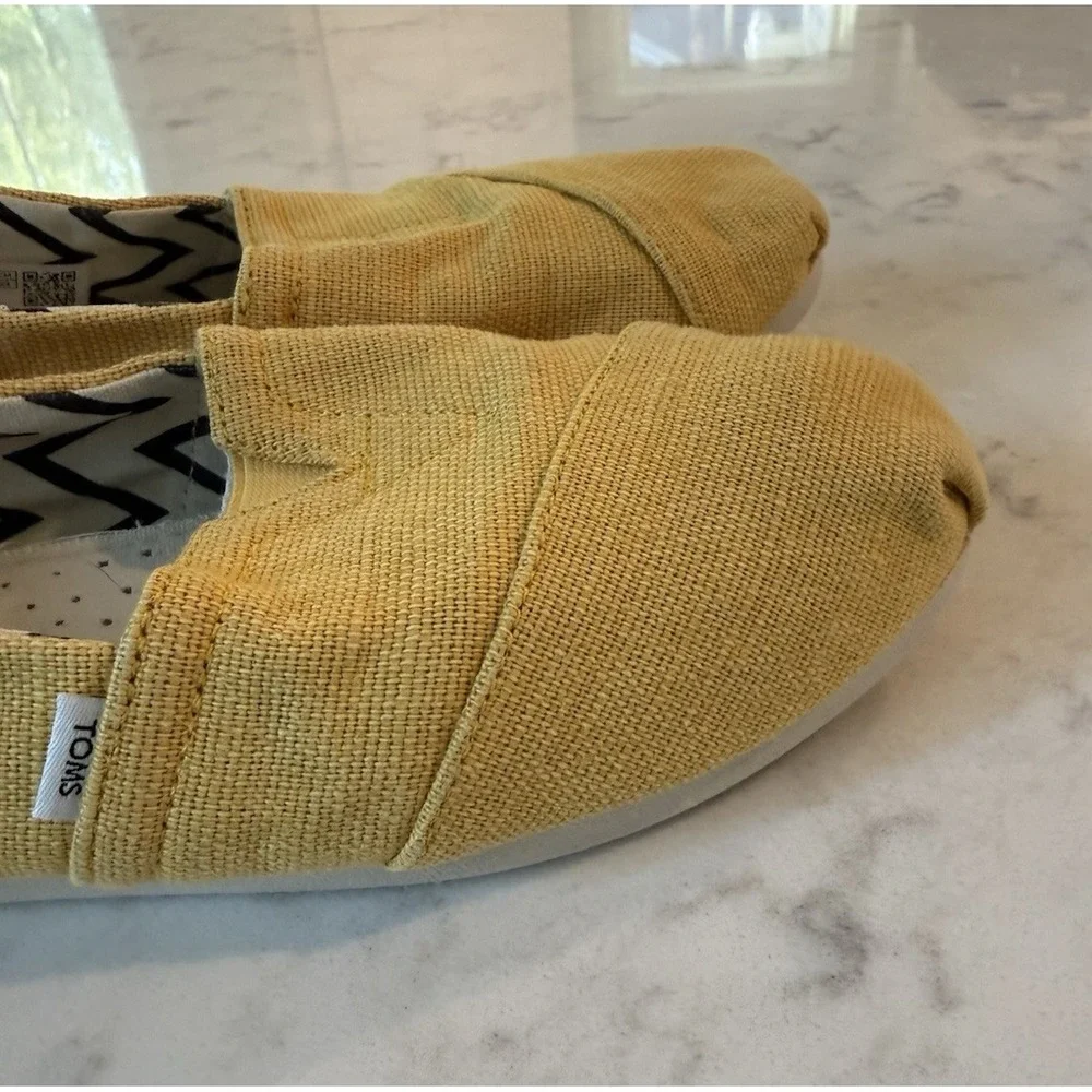 TOMS Alpargata Heritage Eco Women's‎ Slip On Canvas Shoes Yellow Flats Size 7